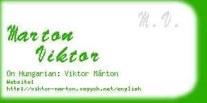 marton viktor business card