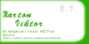 marton viktor business card